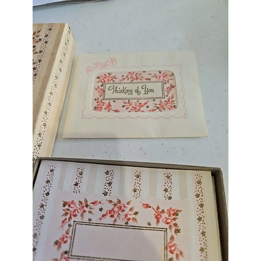 Vintage Ephemera Scrapbook Romantic Love Card Caption Label & Envelopes with Box